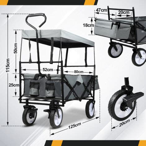 Hengda Bollerwagen Mit Dach Faltbar Handwagen Klappbar Ger Tewagen