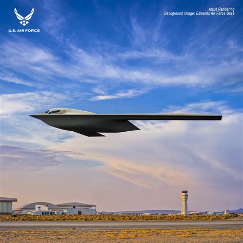 USAF releases new B-21 Raider artist rendering with Edwards Air Force ...