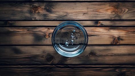 Aerial View Of Rustic Water Glass On Wooden Surface Stock Illustration Illustration Of Surface