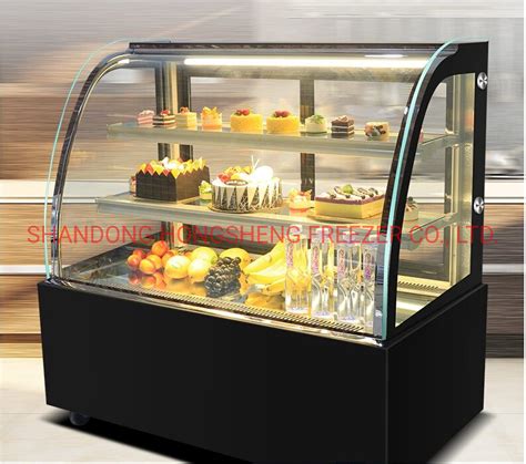 Supermarket Glass Bakery Cake Display Cabinet Showcase Refrigerator