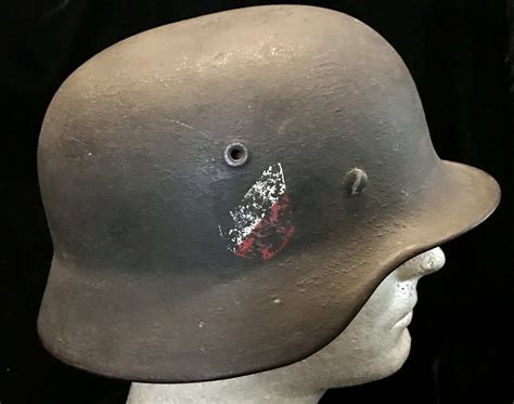 Original WWII German M40 Double Decal Helmet Stahlhelm M40