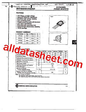 IRFP450 Datasheet(PDF) - Samsung semiconductor