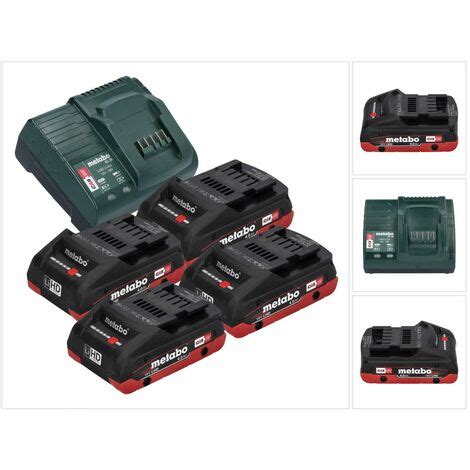 Metabo Basic Set 4x LiHD batería 18 V 4 0 Ah 4x 625367000 Metabo