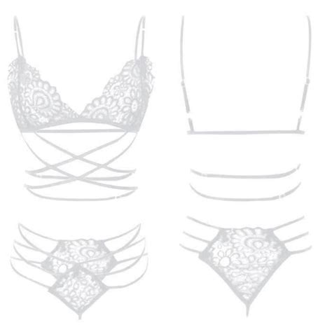 Haopyou Ensemble De Lingerie Sensuel Blanc De Pices Avec Haut Et Bas