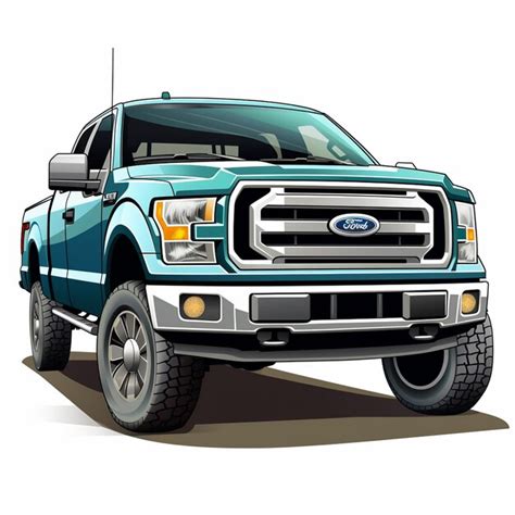 Premium Vector | A blue ford truck with the ford logo on the front