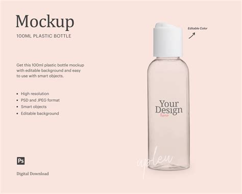 100 Ml Plastic Bottle Mock Up Lotion Bottle Mock Up Toner Etsy India