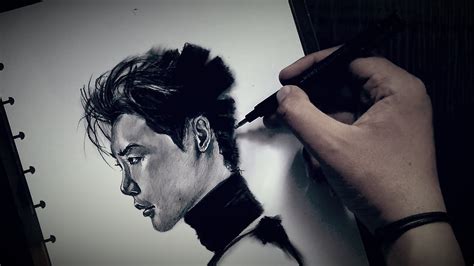 Lee Jong Suk Pencil Portrait Drawing BIG MOUTH YouTube