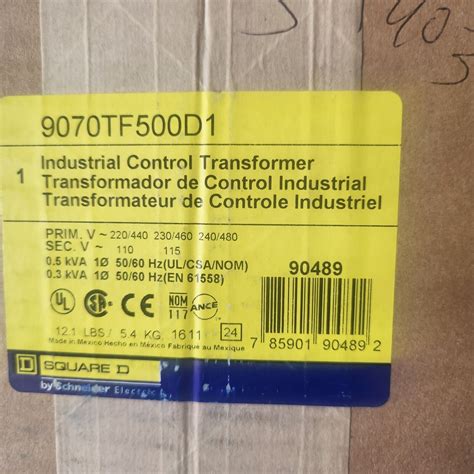 Square D 9070T100D1 Industrial Control Transformer 100va 785901904649