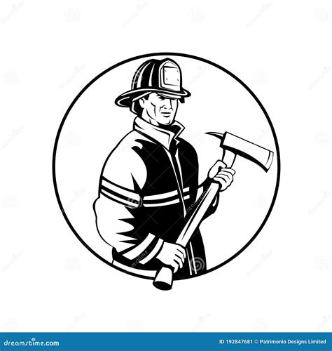 Firefighter Inside Maltese Cross Symbol Cartoon Vector | CartoonDealer ...