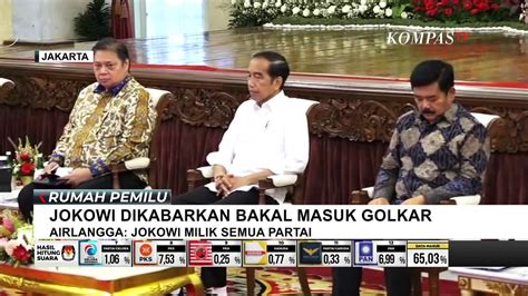 Jokowi Dikabarkan Masuk Golkar Airlangga Jokowi Milik Semua Partai