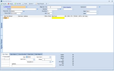 Satış iade faturası oluşturma Comport ERP ve Ön Muhasebe programı