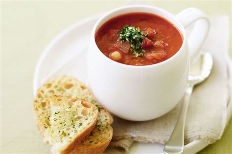 Tomato And Chickpea Soup With Gremolata Toasts Low Fat Recipes