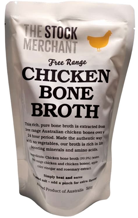 Stock Merchant Free Range Chicken Bone Broth 500g Rossis Fresh Grocer