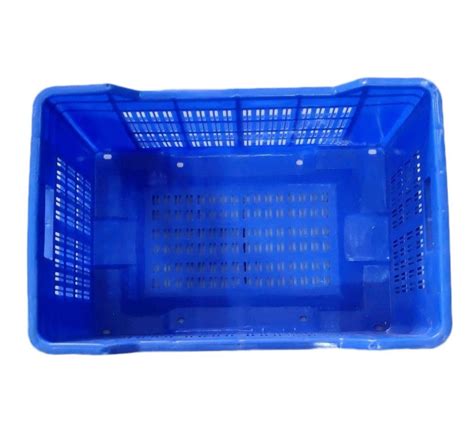 Rectangular Blue Plastic Vegetable Crate Size L W H Inch