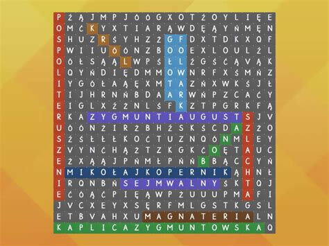 W Rzeczypospolitej Szlacheckiej Wordsearch