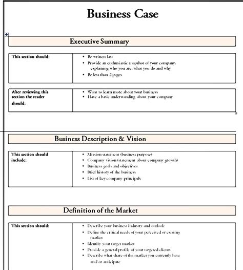 Business Case Template - Content Calendar Template