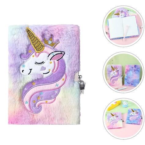 Cuaderno De Cubierta De Unicornio Con Cerradura Diaria Para Ni As Ropa