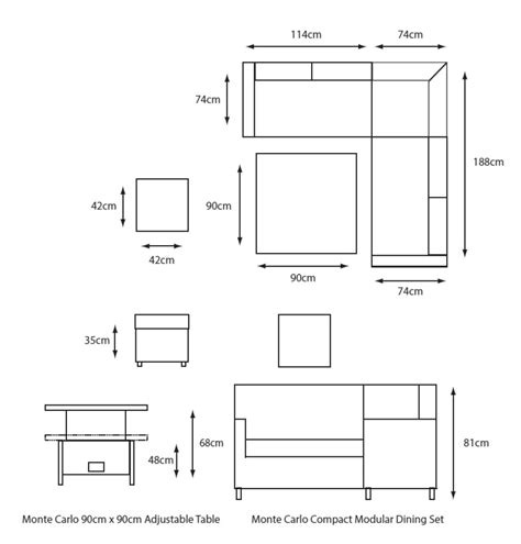 MONTE CARLO STONE COMPACT MODULAR WITH ADJUSTABLE TABLE LG Outdoor By