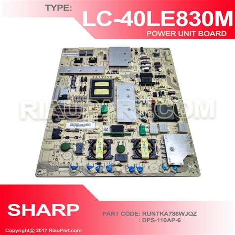 Psu Regulator Tv Power Supply Tv Sharp Lc Le M Runtka Wjqz