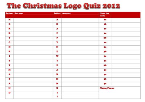 The Christmas Logo Quiz 2012 | Teaching Resources