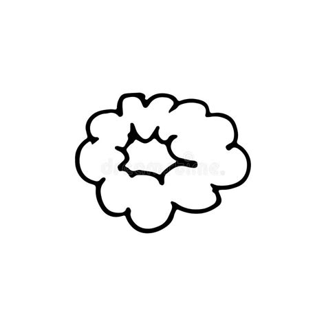 Handdrawn A Cloud Of Smoke Doodle Icon Hand Drawn Black Sketch Stock