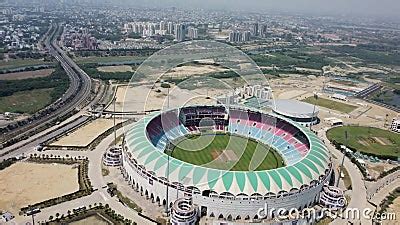 Lucknow Drone Aerial Shot Over Ekana Cricket Stadium with Buildings ...