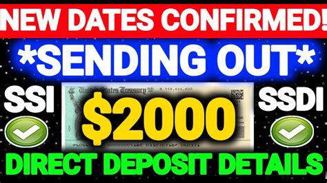 New Dates Confirmed Sending Out 2000 Stimulus Check For SSI SSDI VA