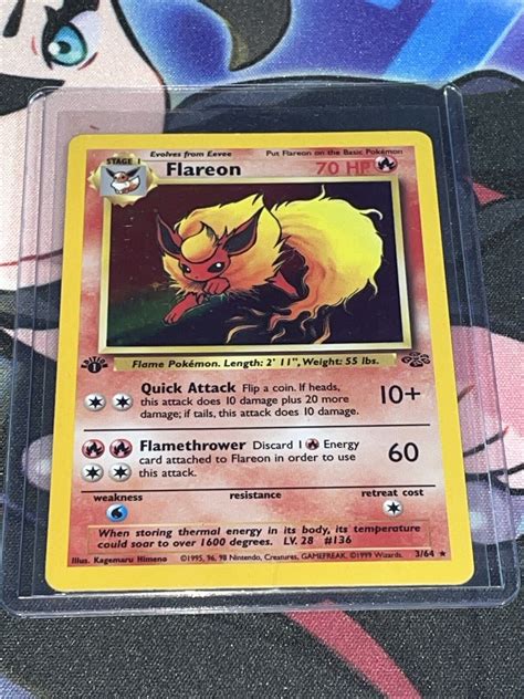 Pok Mon Tcg Flareon Jungle Holo St Edition Holo Rare Ebay