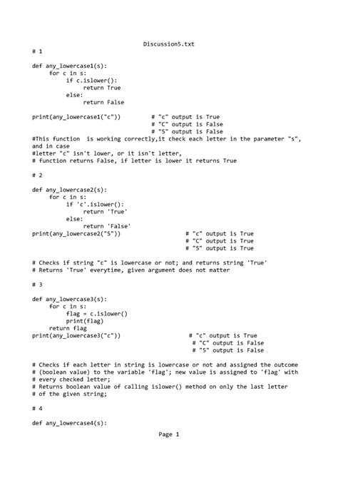 CS 1101 Assignment Unit 5 Discussion5 1 Def Any Lowercase1 S For C