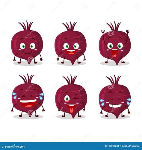 Cartoon Character Of Beet Root With Smile Expression Stock Vector