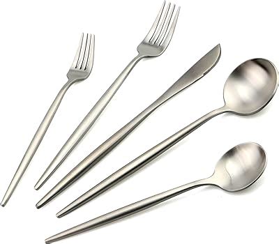 Amazon Iqcwood Spoons And Forks Set Flatware Set Pair Forks