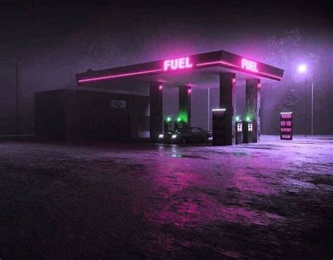 Neon Gas Station Aesthetic