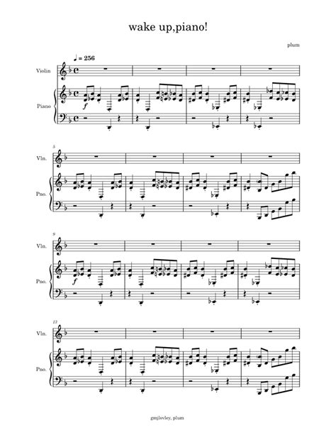 wake_up,piano! Sheet music for Piano, Violin (Solo) | Download and ...