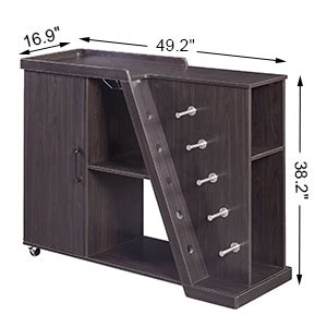 Amazon Calabash Movable Wine Bar Cabinet For Liquor And Glasses