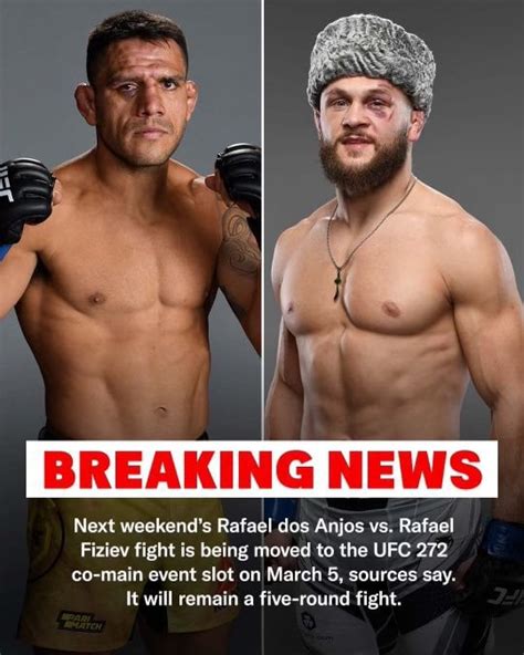 Rda Vs Fiziev Officially Moved To Ufc 272 5 Round Co Main Rmma