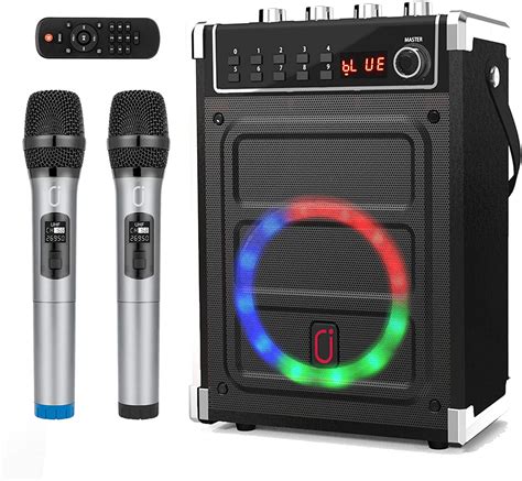 JYX Karaoke Machine with 2 Wireless Karaoke Microphones Bluetooth ...