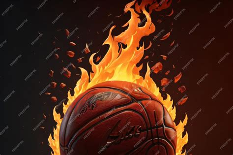 Premium AI Image | Basketball flames generative AI