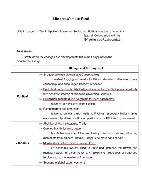 Life And Works Of Rizal Th Century Rizal S Context Life And Works