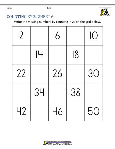 Counting By 2 Worksheets