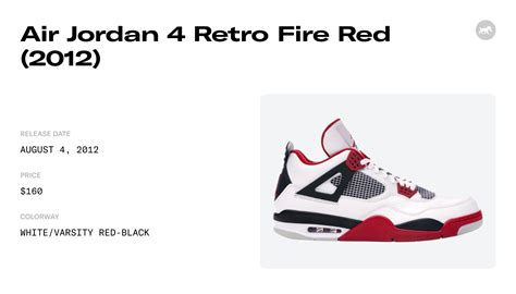 Air Jordan 4 Retro Fire Red (2012) - 308497-110 Raffles & Where to Buy