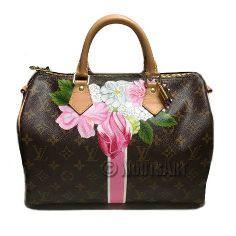 Custom Hand Painted Louis Vuitton Bag Monogram Customer