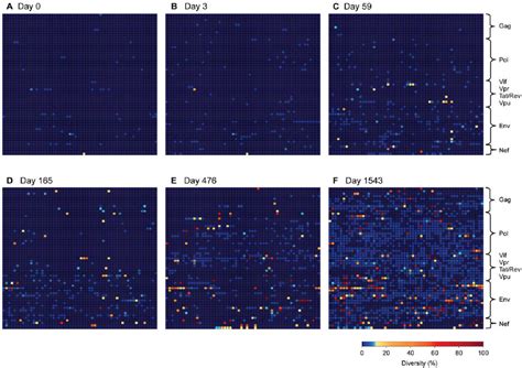 Rapidly Expanding Sequence Diversity During HIV 1 Infection Heat Maps