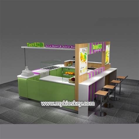 Super Mall Smoothie Kiosk Professional 3D Design Juice Bar Kiosk Design