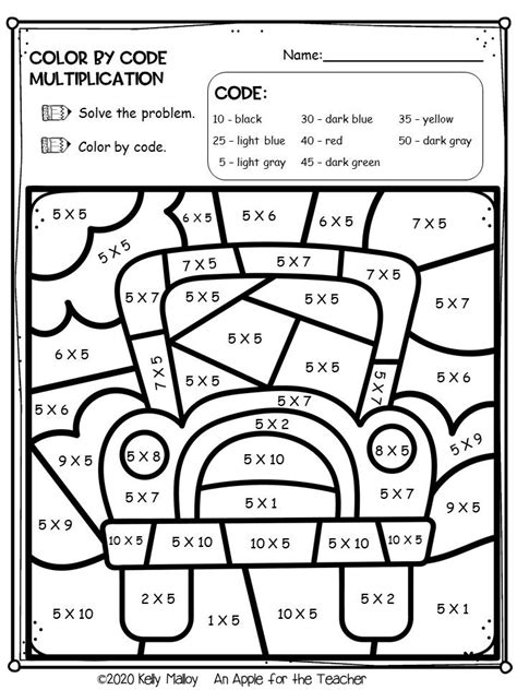 Color By Number Math 3rd Grade Multiplication