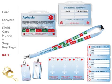 Aphasia Awareness Medical Alert Id Card 20mm Safety Etsy