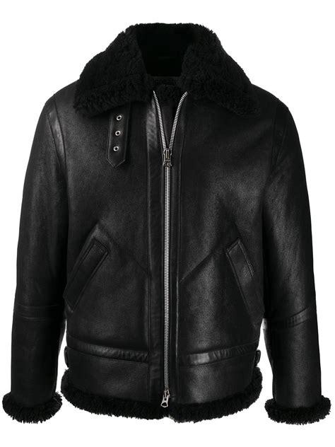 Acne Studios Shearling Leather Aviator Jacket Farfetch