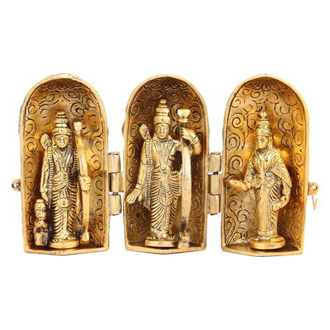 Buy Ram Darbar Idol Statue Ram Mandir In Antique Finish Folding