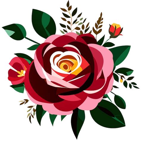 Silueta De Una Rosa Dibujada A Mano Vector Premium