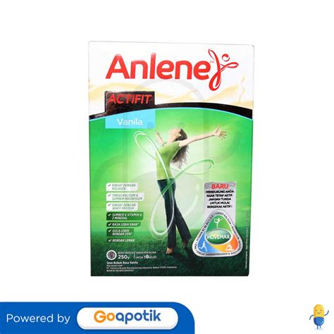 ANLENE ACTIFIT RASA VANILA 250 GRAM BOX Kegunaan Efek Samping Dosis