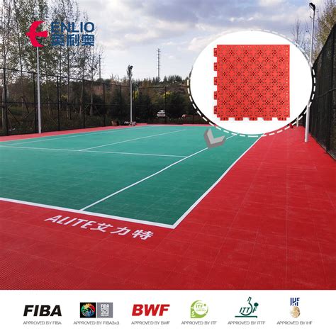 Outdoor Basketball Court Tiles Interlocking PP Flooing China Sports